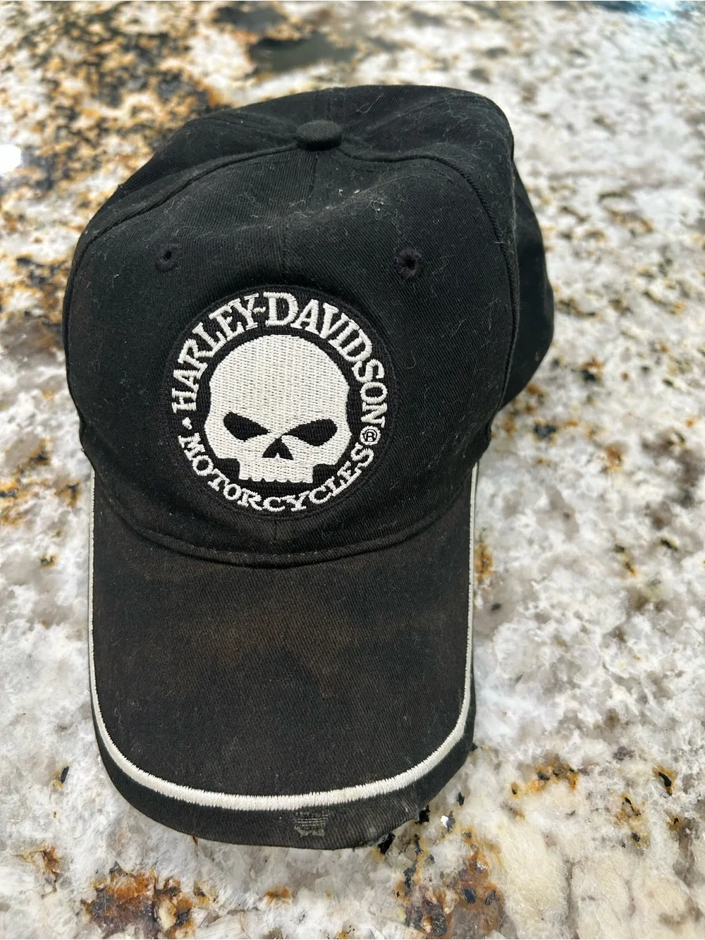 Harley-Davidson Black Cap with White Skull Patch